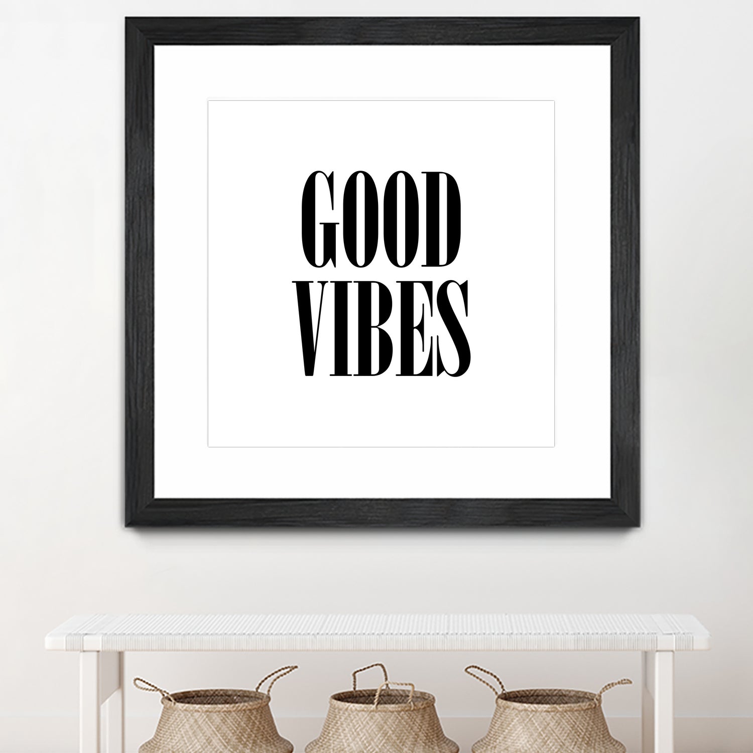 Good Vibes by Neli Dimitrova on GIANT ART - white typography