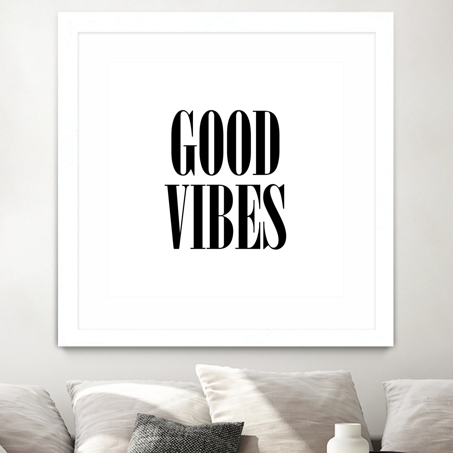 Good Vibes by Neli Dimitrova on GIANT ART - white typography