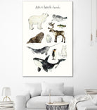 Arctic & Antarctic Animals by Amy Hamilton on GIANT ART - blue mixed media