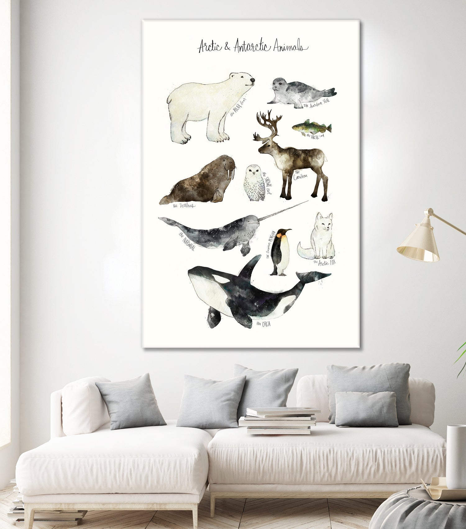 Arctic & Antarctic Animals by Amy Hamilton on GIANT ART - blue mixed media