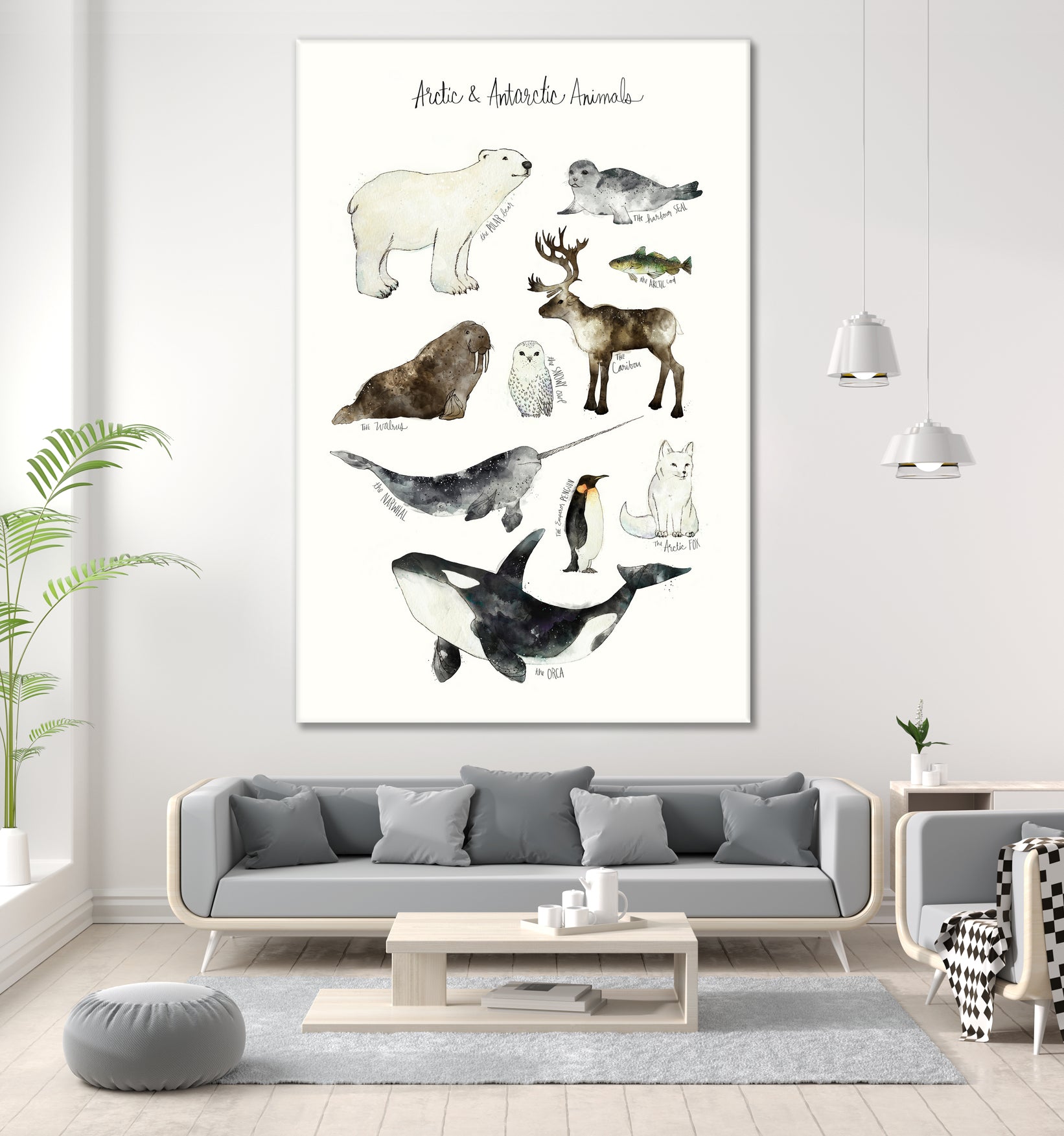 Arctic & Antarctic Animals by Amy Hamilton on GIANT ART - blue mixed media