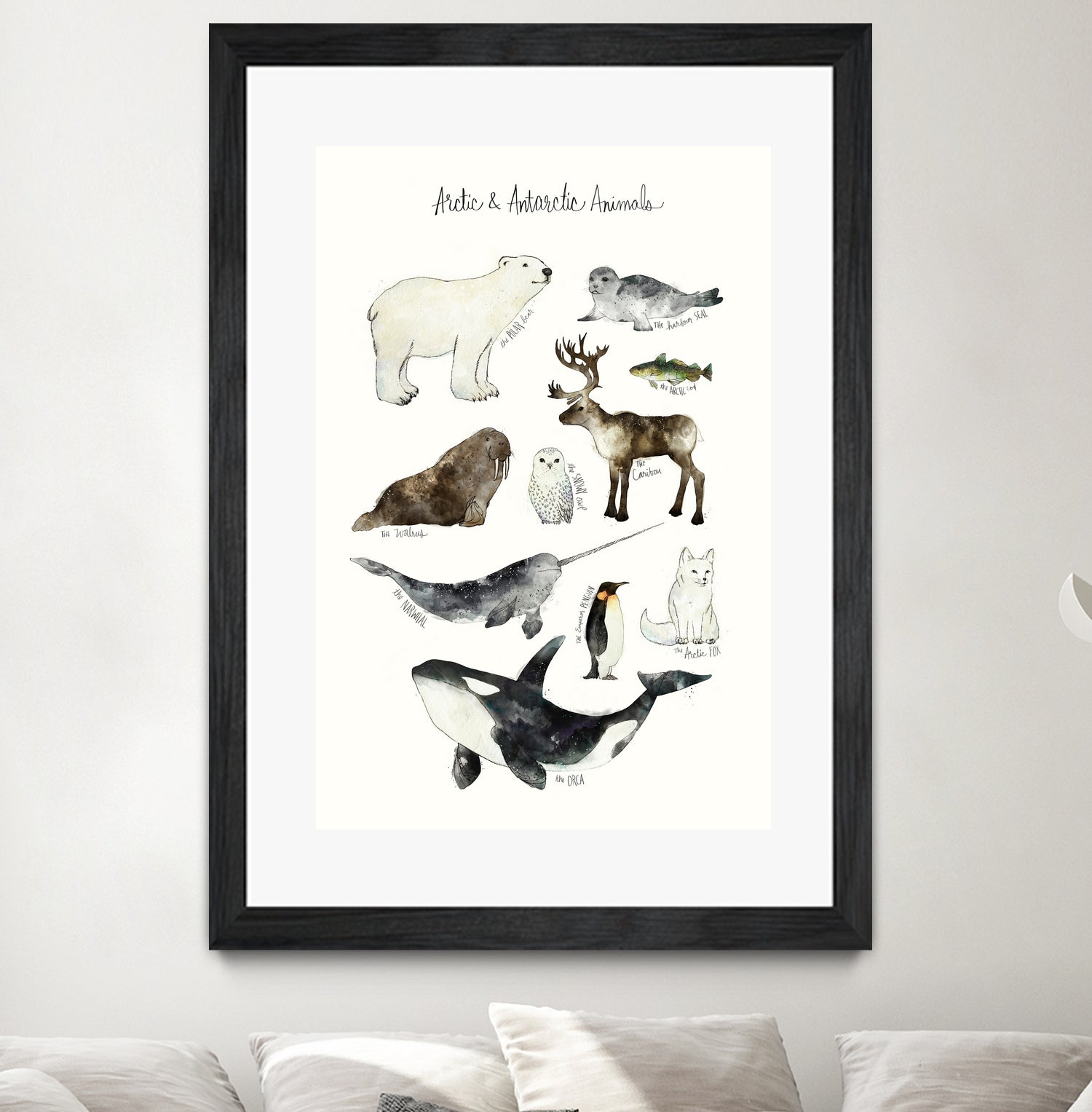 Arctic & Antarctic Animals by Amy Hamilton on GIANT ART - blue mixed media