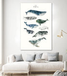 Whales by Amy Hamilton on GIANT ART - blue mixed media