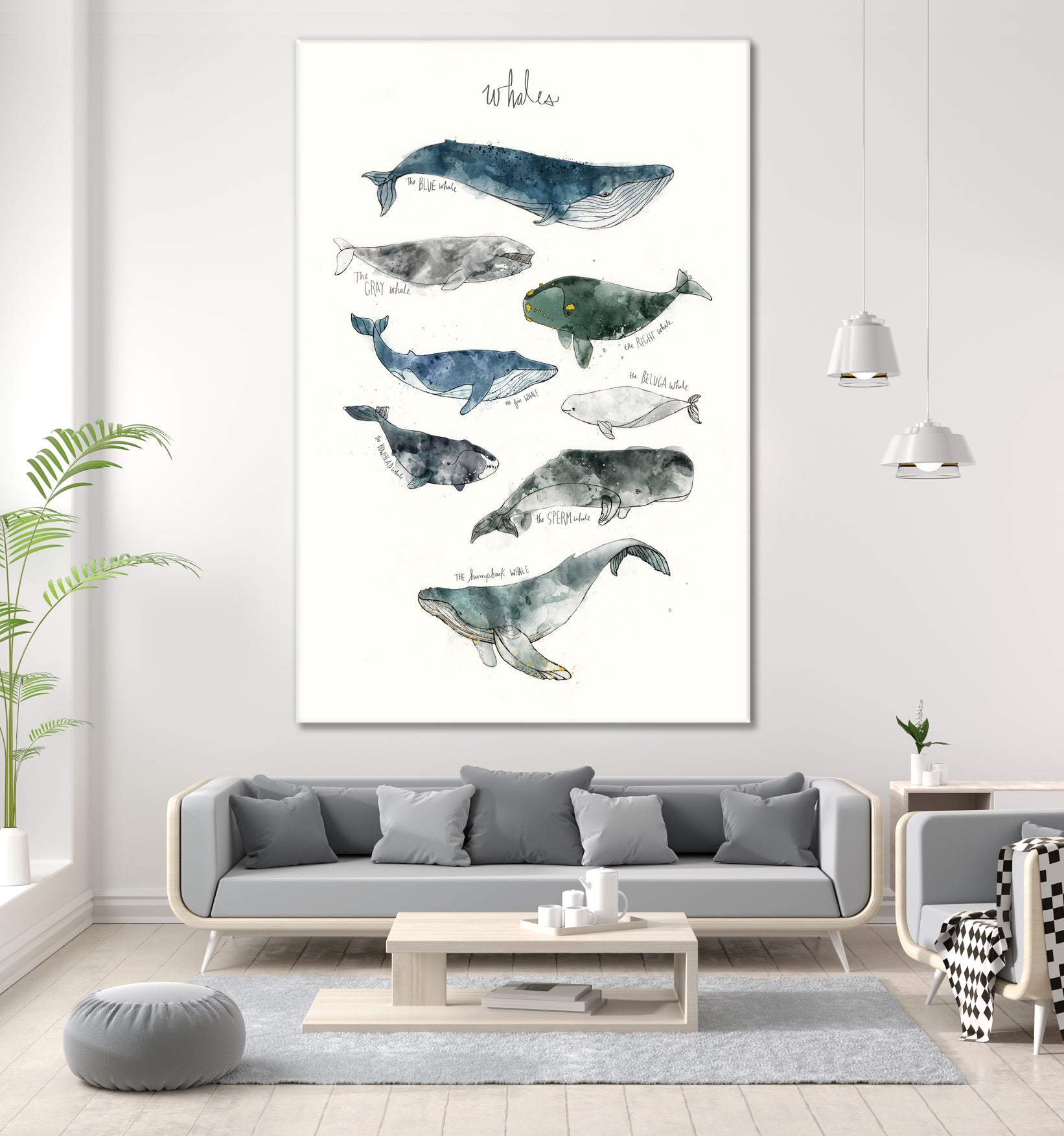 Whales by Amy Hamilton on GIANT ART - blue mixed media