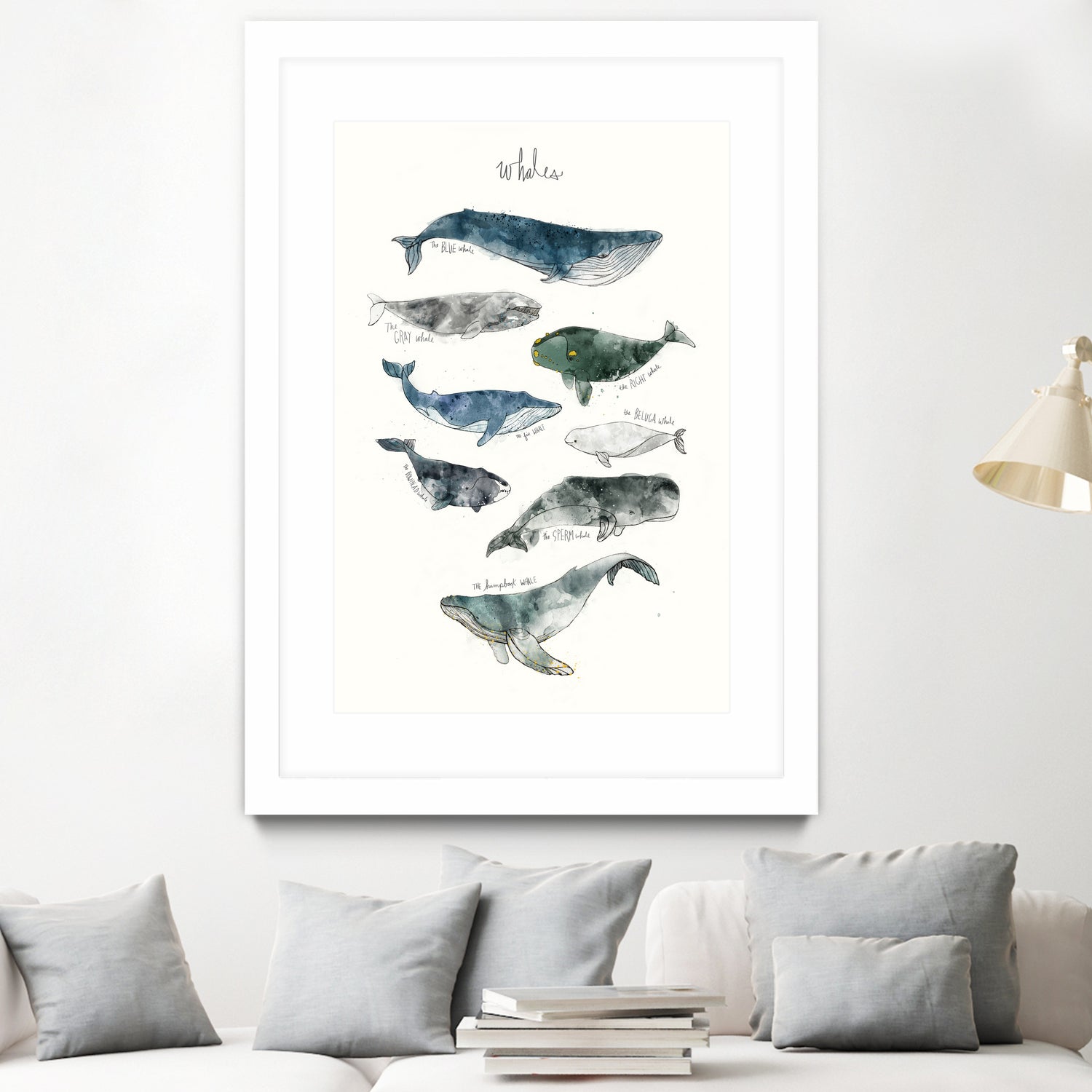 Whales by Amy Hamilton on GIANT ART - blue mixed media