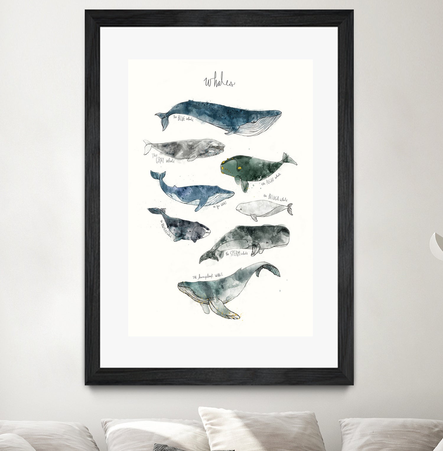 Whales by Amy Hamilton on GIANT ART - blue mixed media