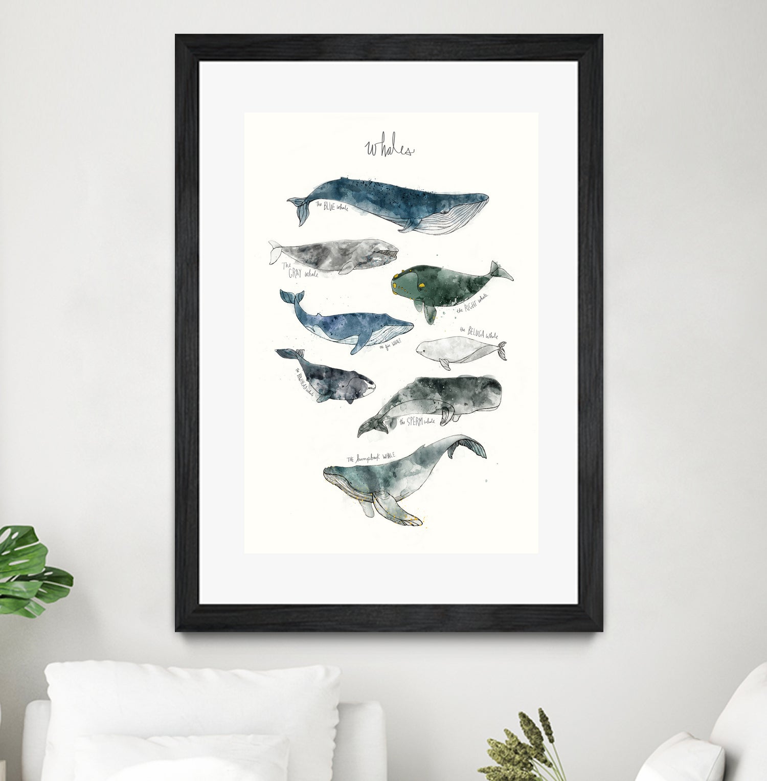 Whales by Amy Hamilton on GIANT ART - blue mixed media