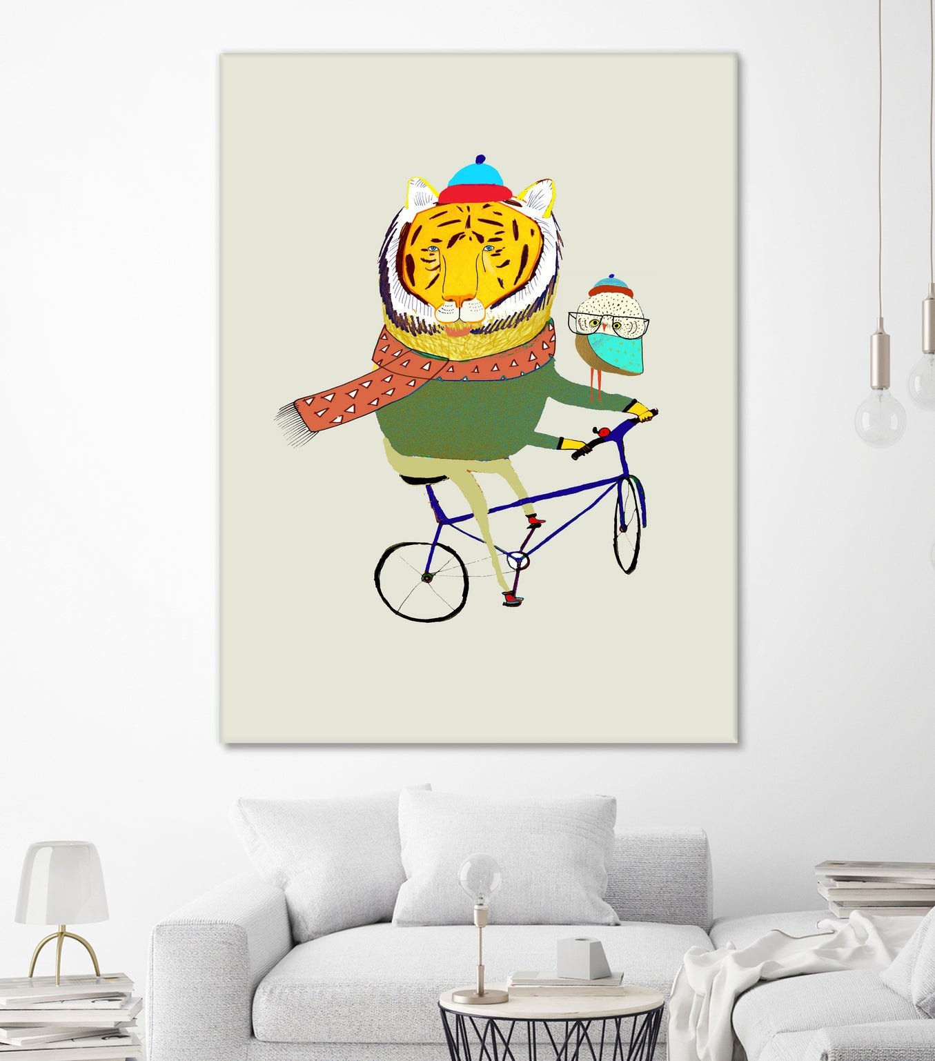 Tiger & Owl Bike by Ashley Percival on GIANT ART - digital drawing