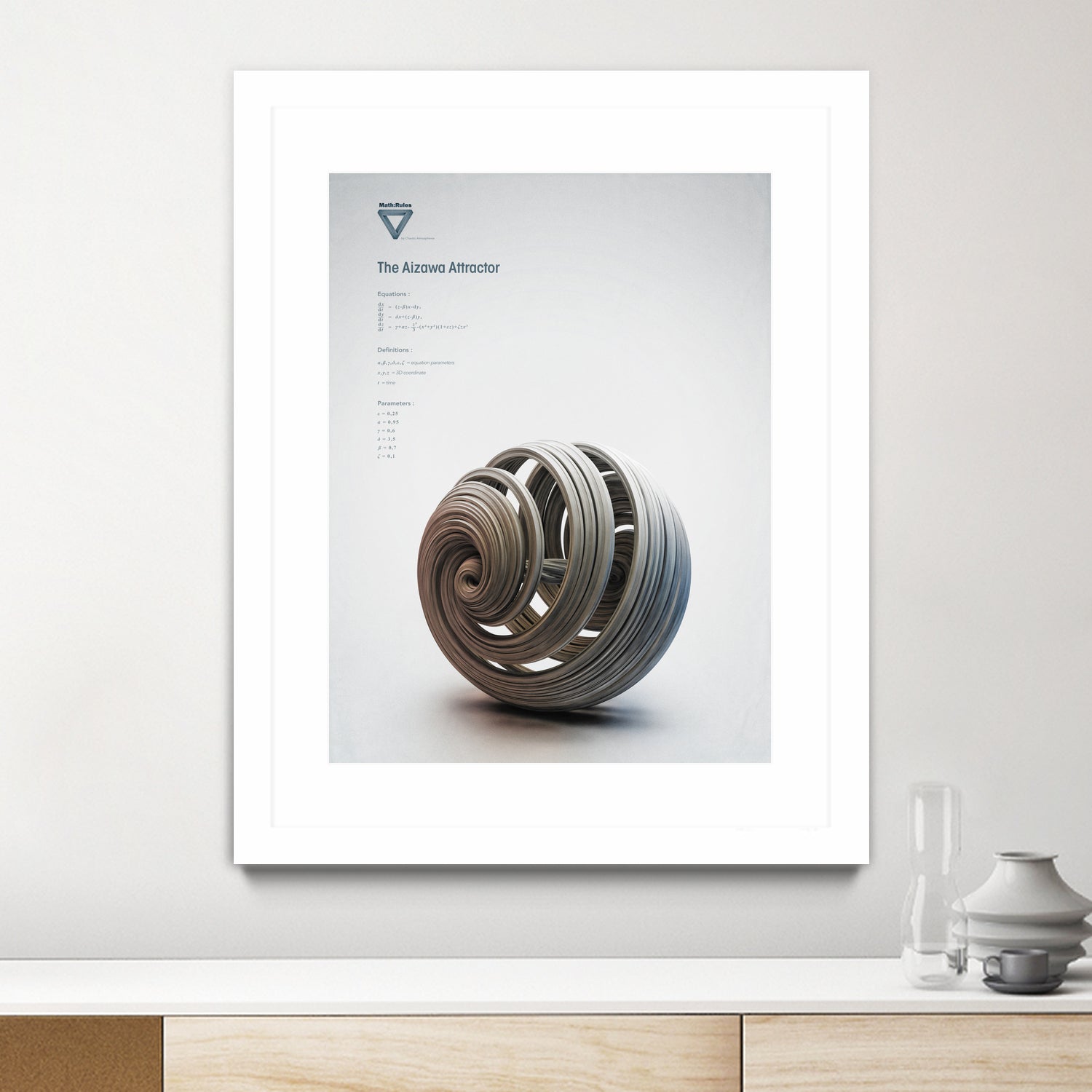 The Aizawa Attractor by . Chaotic Atmospheres on GIANT ART - gray 3d art