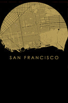 San Francisco city map gold by Javier Ruiz on GIANT ART - brown digital drawing