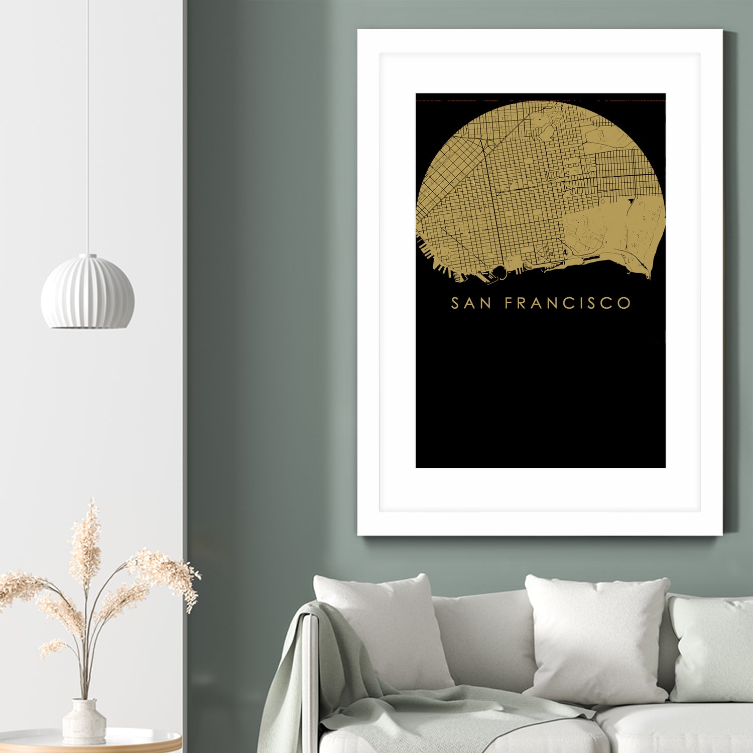 San Francisco city map gold by Javier Ruiz on GIANT ART - brown digital drawing