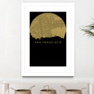 San Francisco city map gold by Javier Ruiz on GIANT ART - brown digital drawing