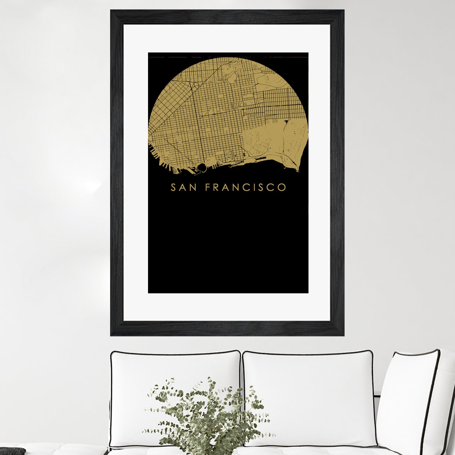 San Francisco city map gold by Javier Ruiz on GIANT ART - brown digital drawing