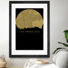 San Francisco city map gold by Javier Ruiz on GIANT ART - brown digital drawing