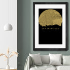 San Francisco city map gold by Javier Ruiz on GIANT ART - brown digital drawing