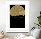 San Francisco city map gold by Javier Ruiz on GIANT ART - brown digital drawing