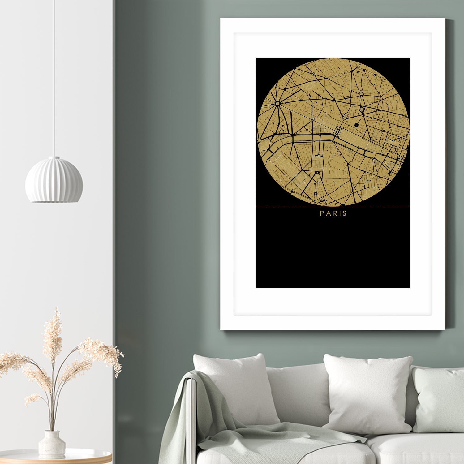 Paris city map gold by Javier Ruiz on GIANT ART - brown digital drawing