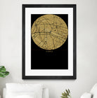 Paris city map gold by Javier Ruiz on GIANT ART - brown digital drawing