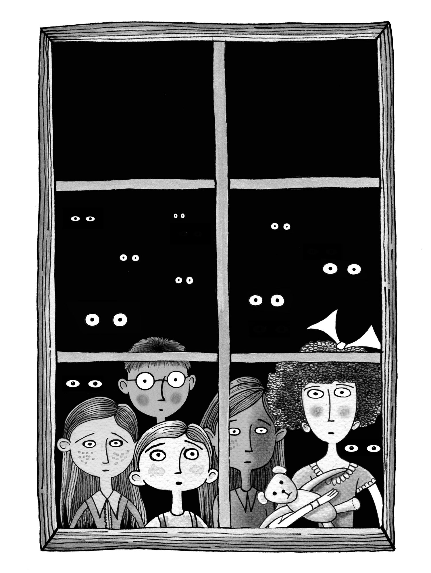 The Children in the Window by Andrew Hitchen on GIANT ART - black character design