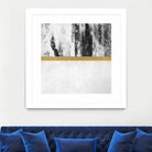 Golden Line / White by Elisabeth Fredriksson on GIANT ART - gray digital painting