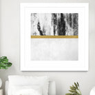 Golden Line / White by Elisabeth Fredriksson on GIANT ART - gray digital painting