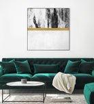 Golden Line / White by Elisabeth Fredriksson on GIANT ART - gray digital painting