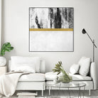 Golden Line / White by Elisabeth Fredriksson on GIANT ART - gray digital painting