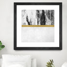 Golden Line / White by Elisabeth Fredriksson on GIANT ART - gray digital painting