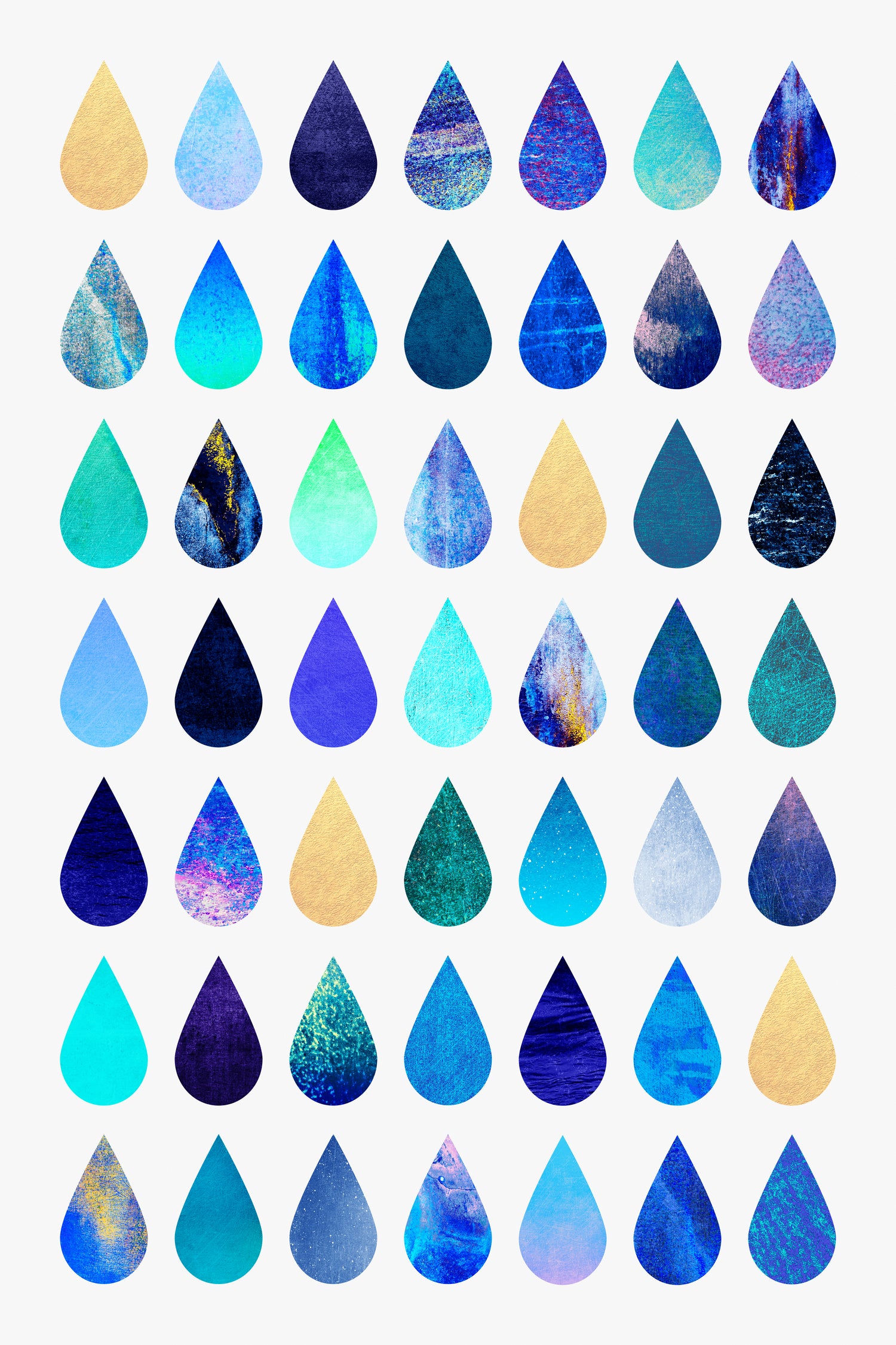 Rain by Elisabeth Fredriksson on GIANT ART - blue mixed media