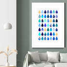 Rain by Elisabeth Fredriksson on GIANT ART - blue mixed media