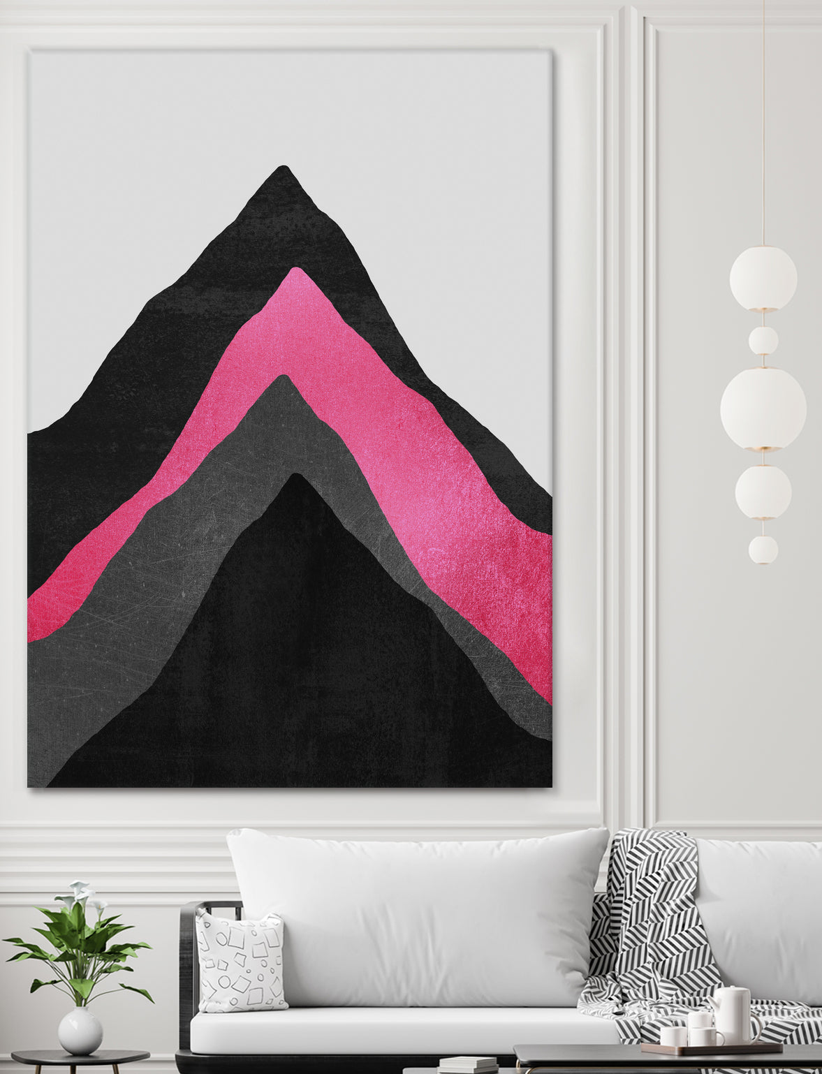 Four Mountains / Pink by Elisabeth Fredriksson on GIANT ART - pink digital painting