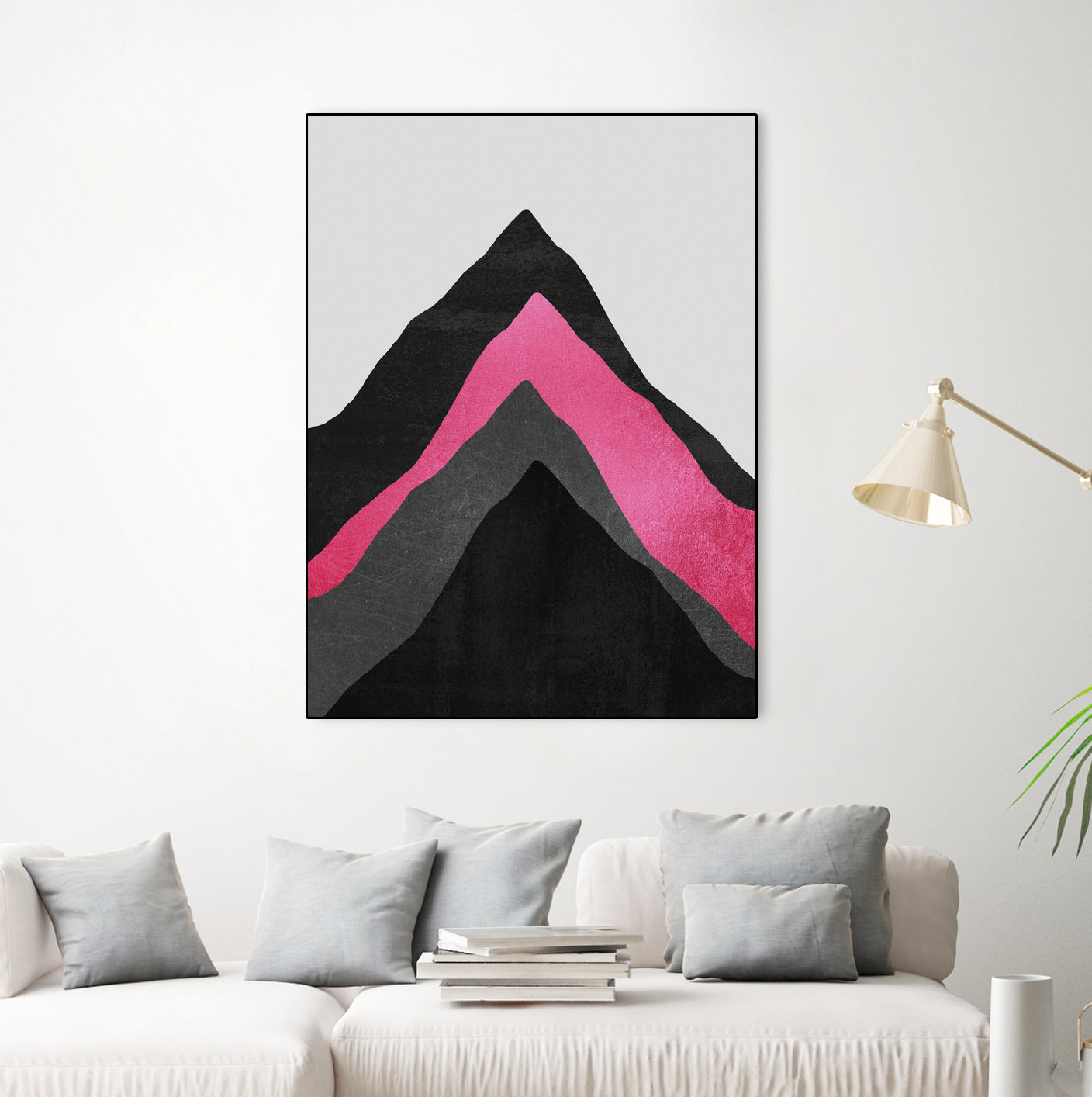 Four Mountains / Pink by Elisabeth Fredriksson on GIANT ART - pink digital painting