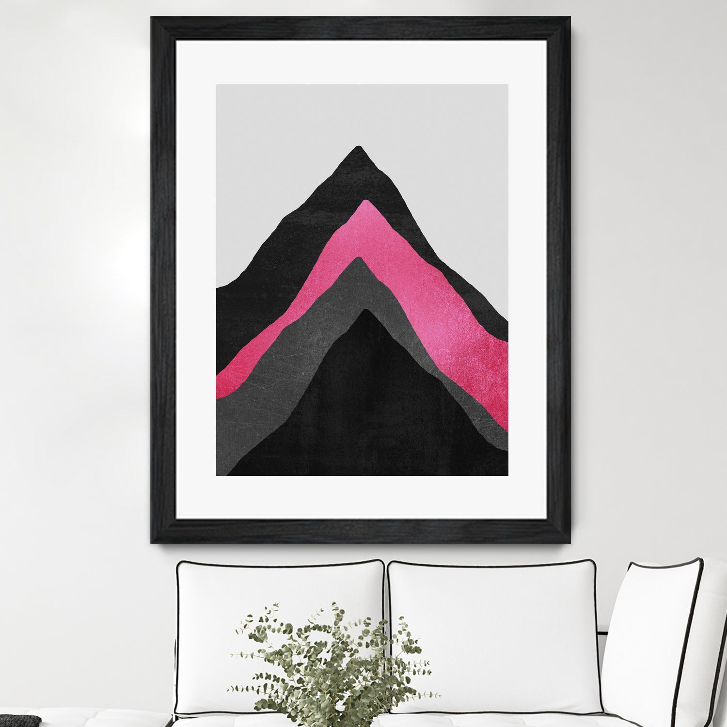 Four Mountains / Pink by Elisabeth Fredriksson on GIANT ART - pink digital painting