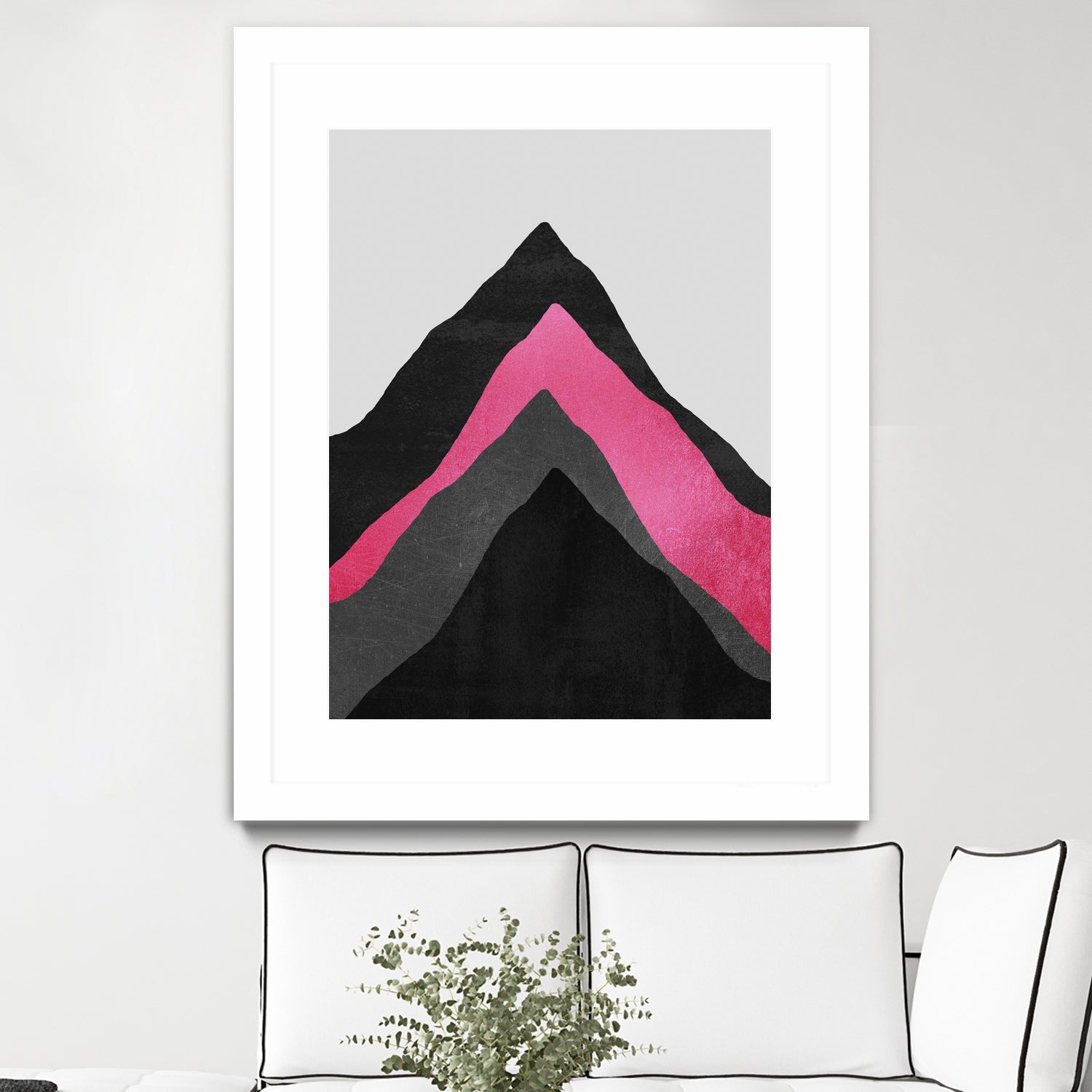 Four Mountains / Pink by Elisabeth Fredriksson on GIANT ART - pink digital painting