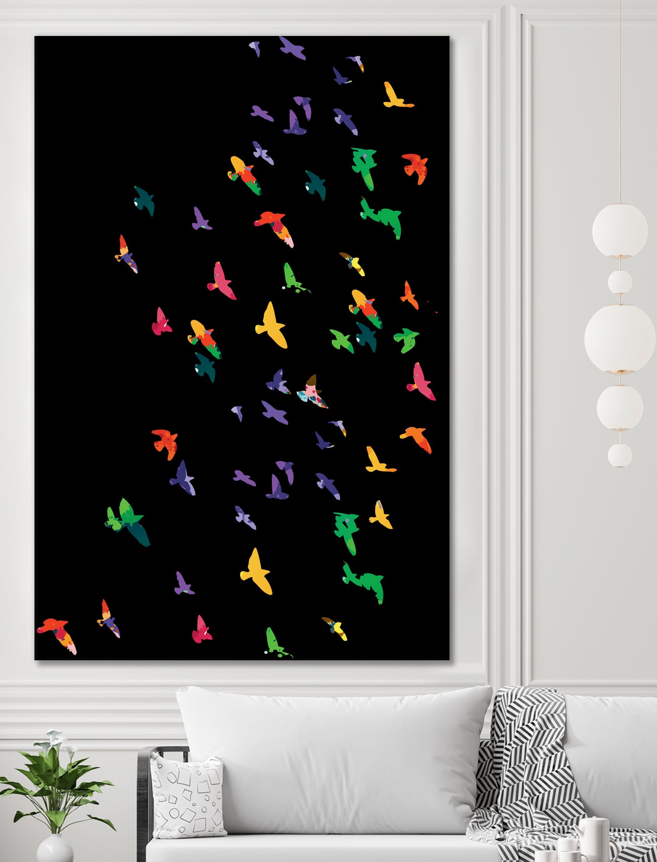 Colorful Flying birds by Cindy Shim on GIANT ART - green vector illustration