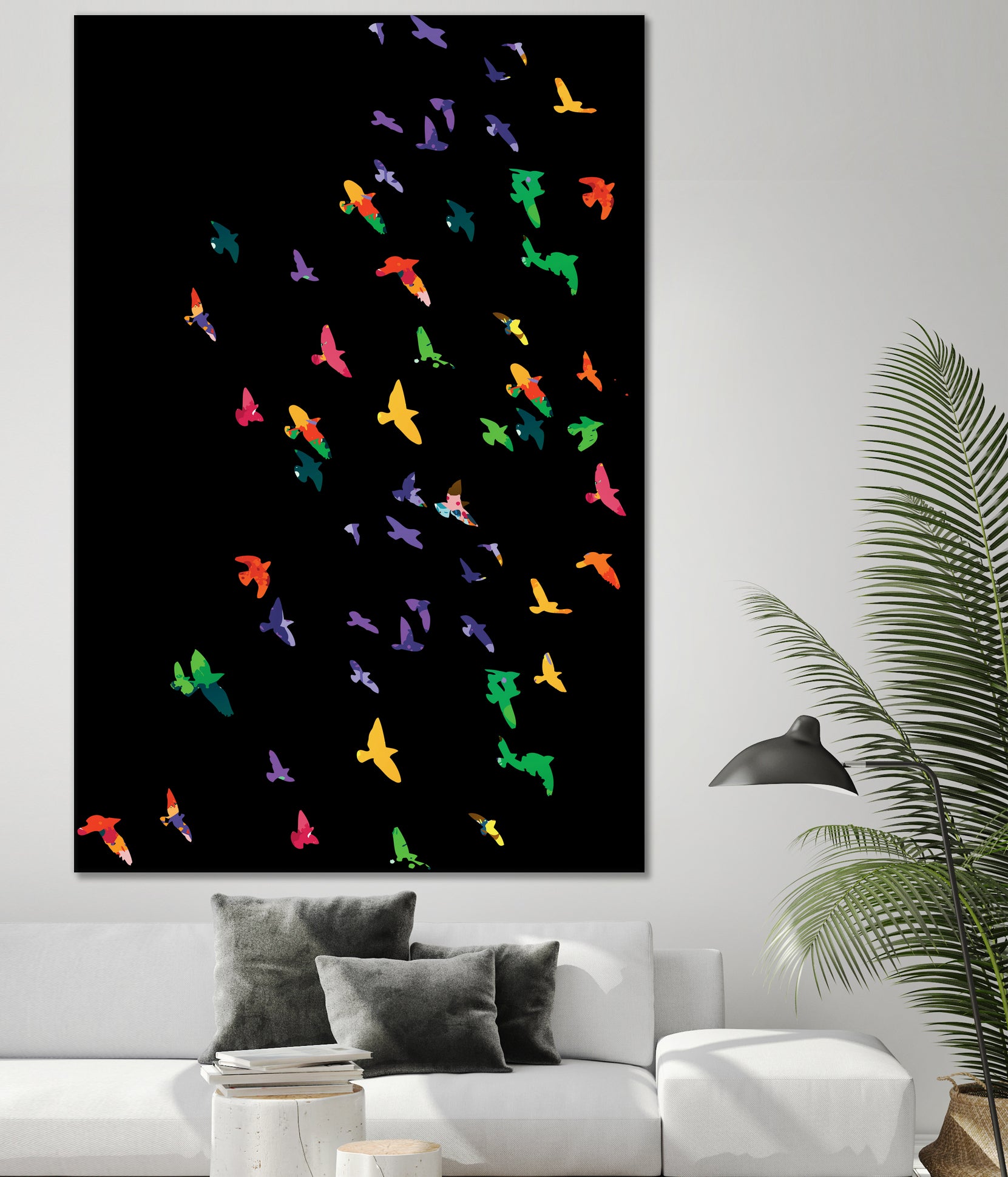 Colorful Flying birds by Cindy Shim on GIANT ART - green vector illustration