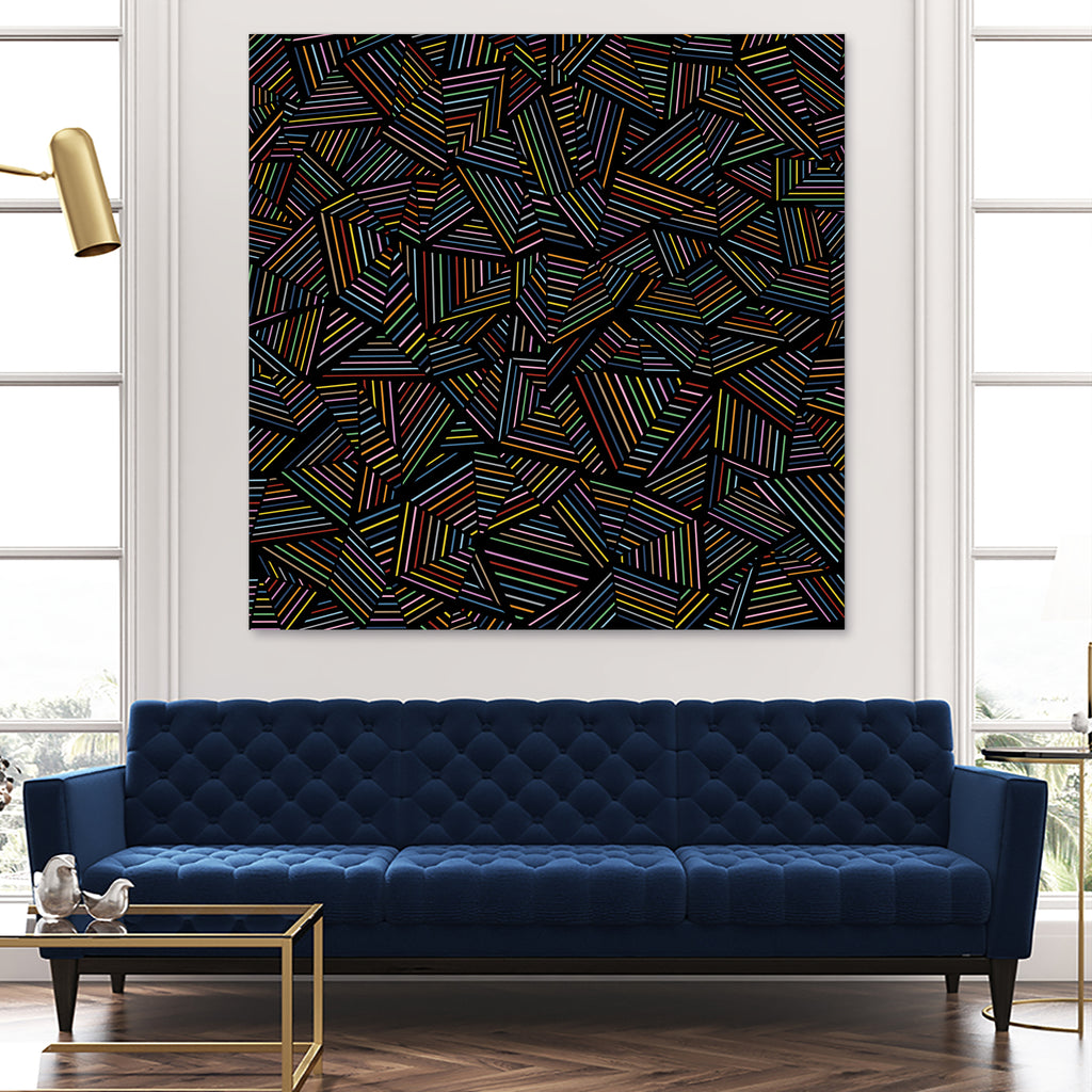 Ab Linear Rainbow B by Emeline Tate-Robertson on GIANT ART - black digital painting