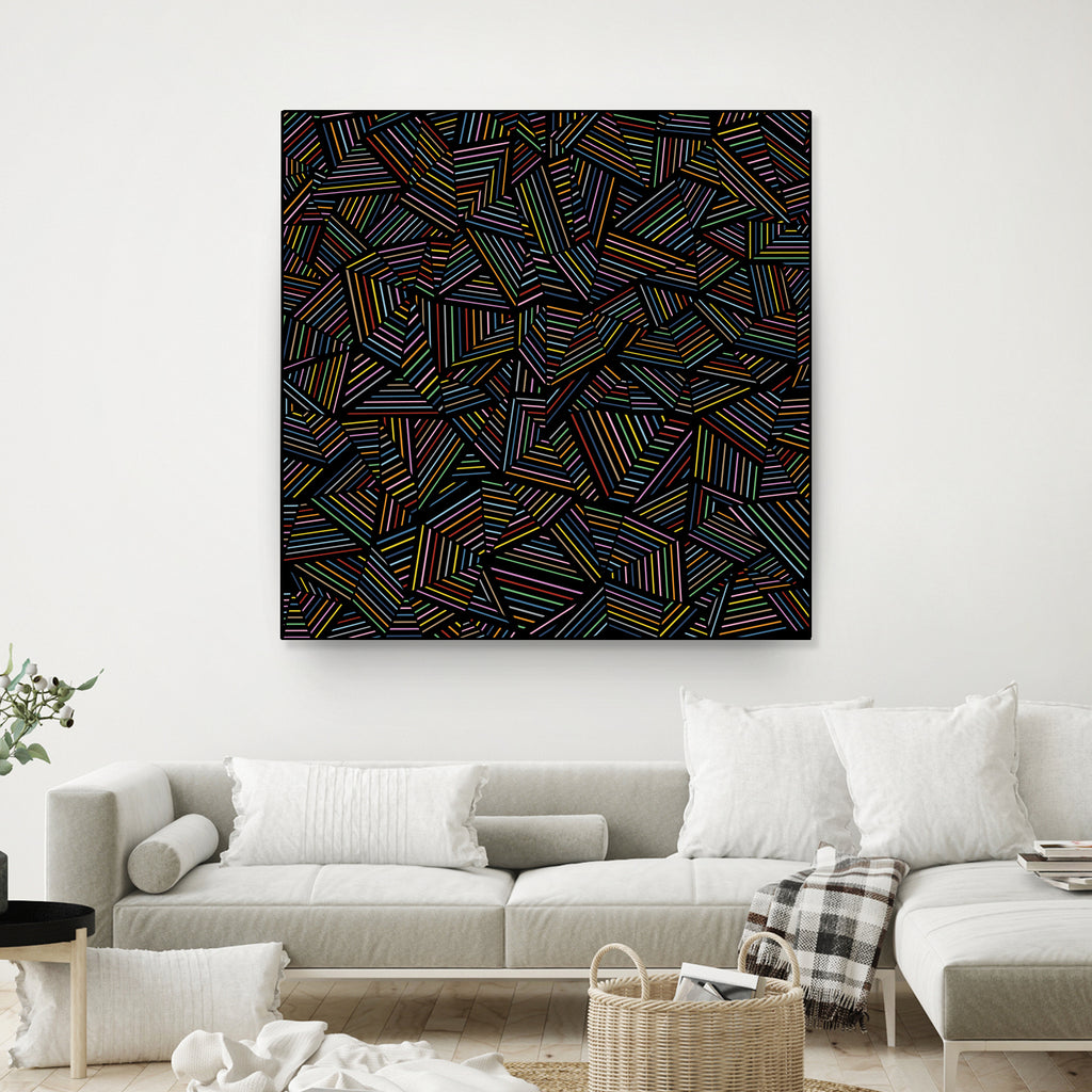 Ab Linear Rainbow B by Emeline Tate-Robertson on GIANT ART - black digital painting