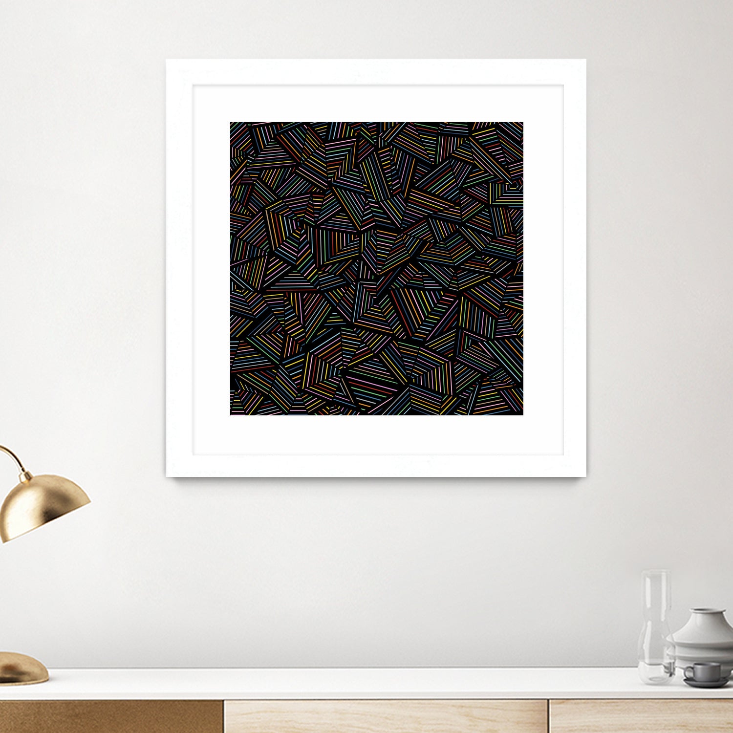 Ab Linear Rainbow B by Emeline Tate-Robertson on GIANT ART - black digital painting