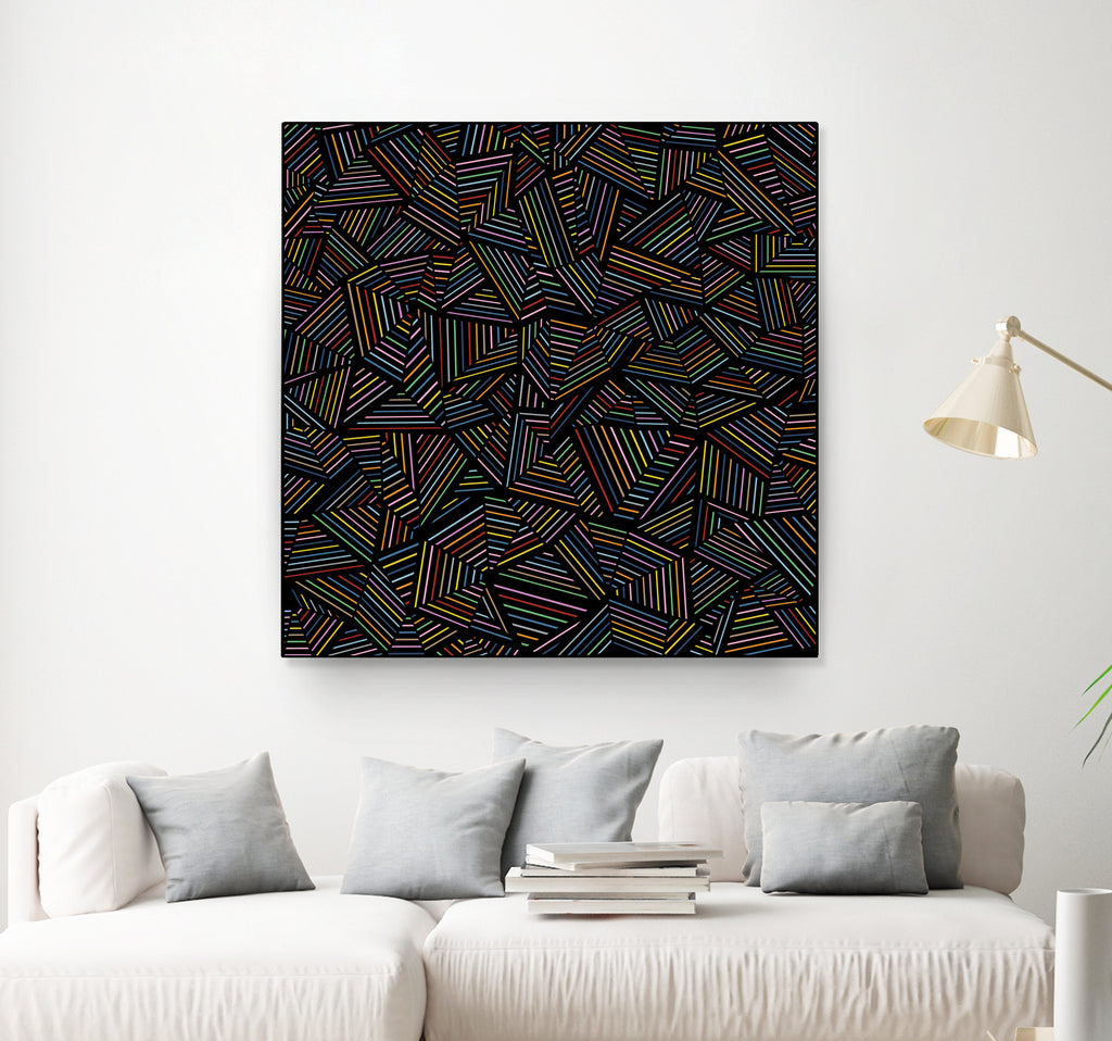 Ab Linear Rainbow B by Emeline Tate-Robertson on GIANT ART - black digital painting