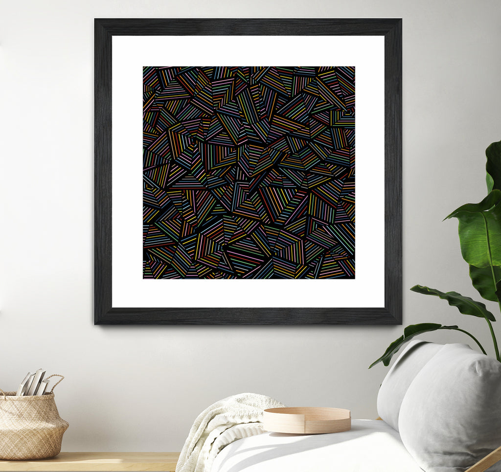 Ab Linear Rainbow B by Emeline Tate-Robertson on GIANT ART - black digital painting