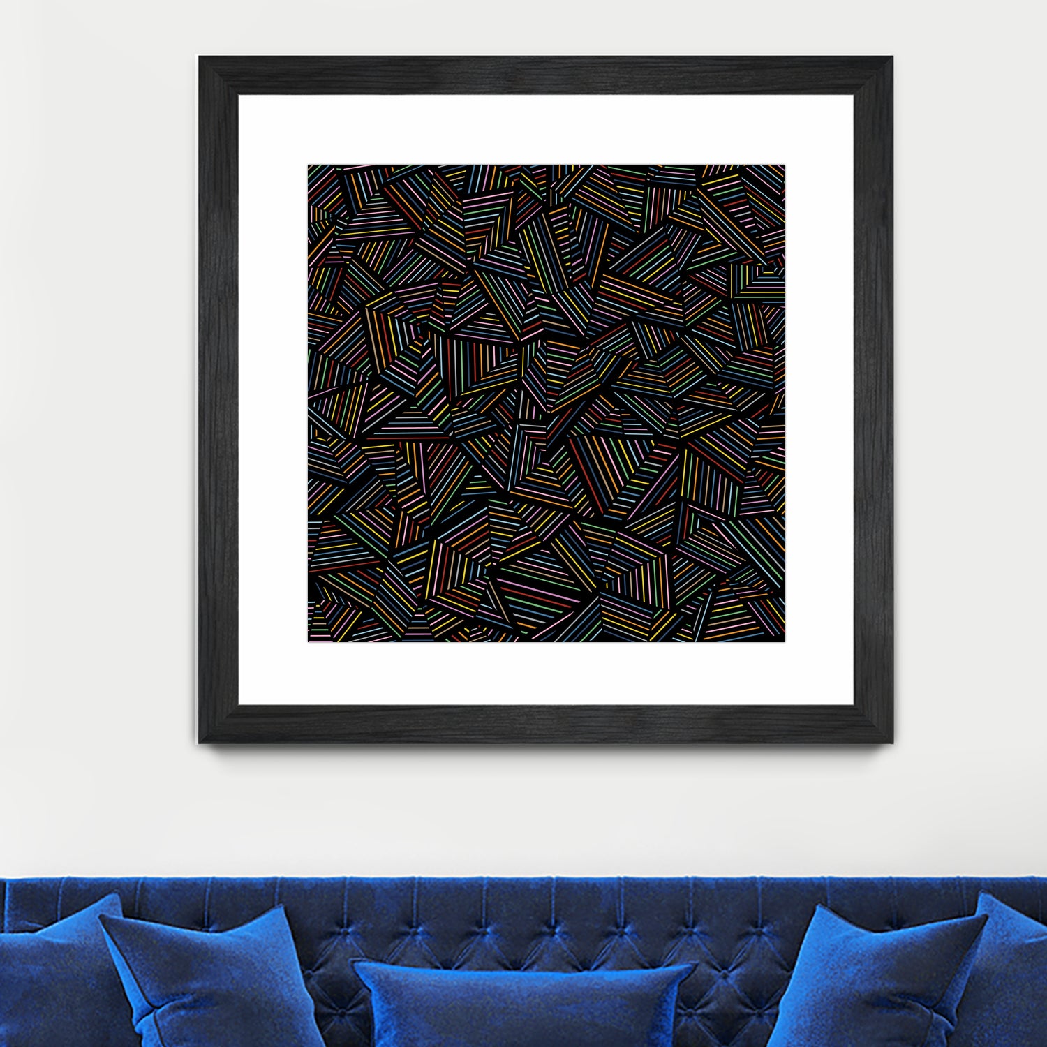 Ab Linear Rainbow B by Emeline Tate-Robertson on GIANT ART - black digital painting