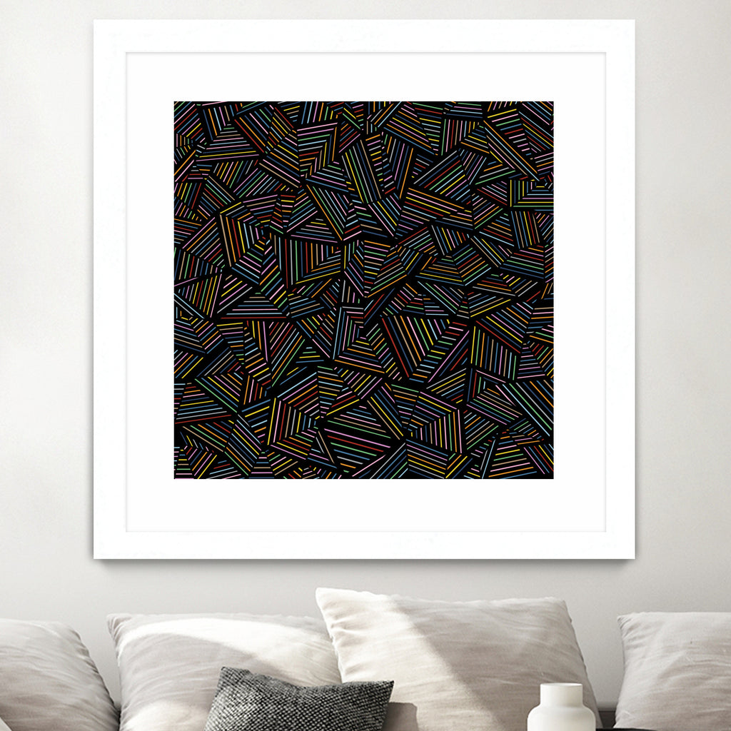 Ab Linear Rainbow B by Emeline Tate-Robertson on GIANT ART - black digital painting