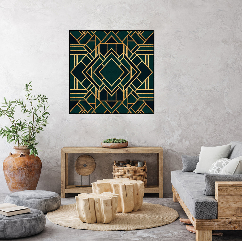 Art Deco 2 by Elisabeth Fredriksson on GIANT ART - green mixed media