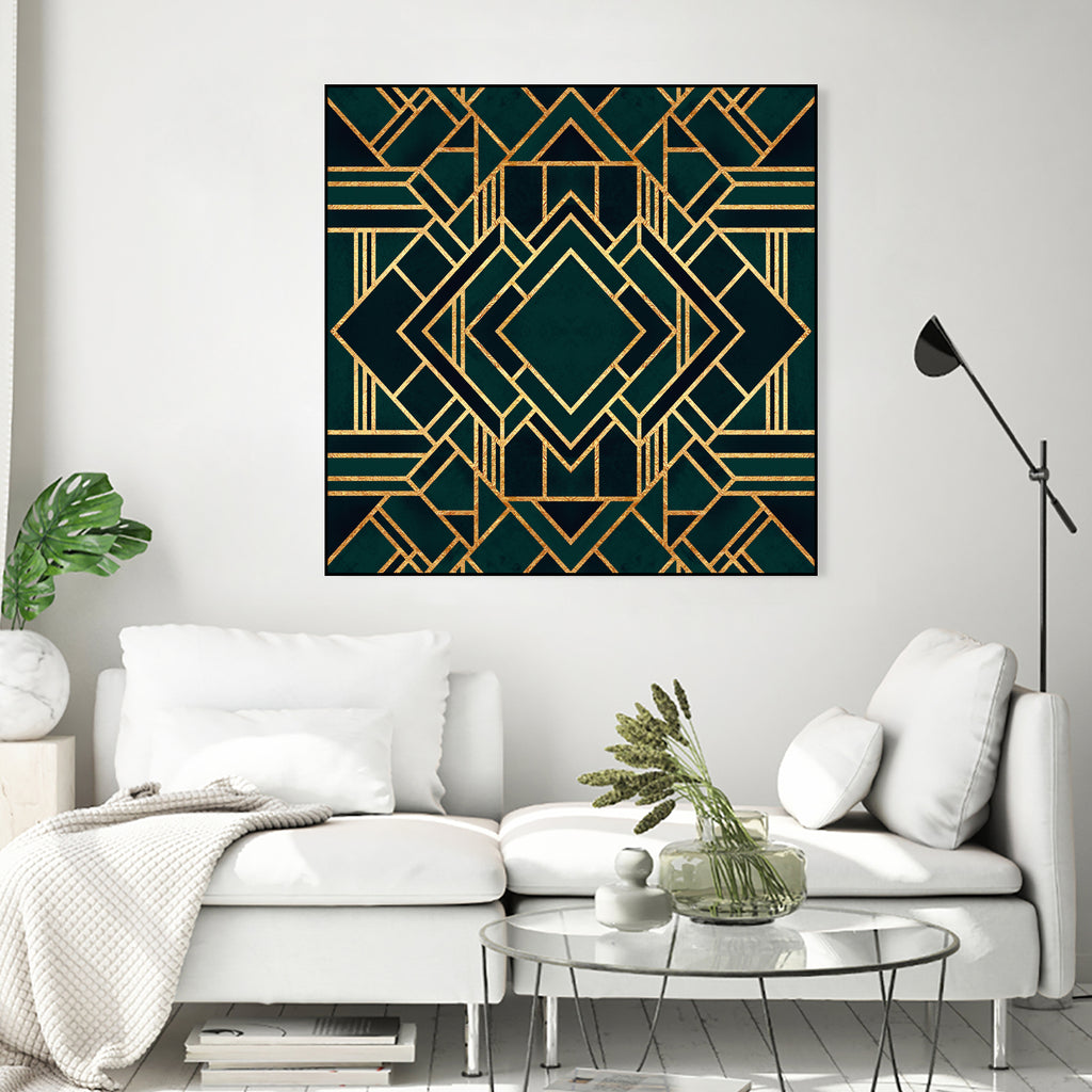 Art Deco 2 by Elisabeth Fredriksson on GIANT ART - green mixed media