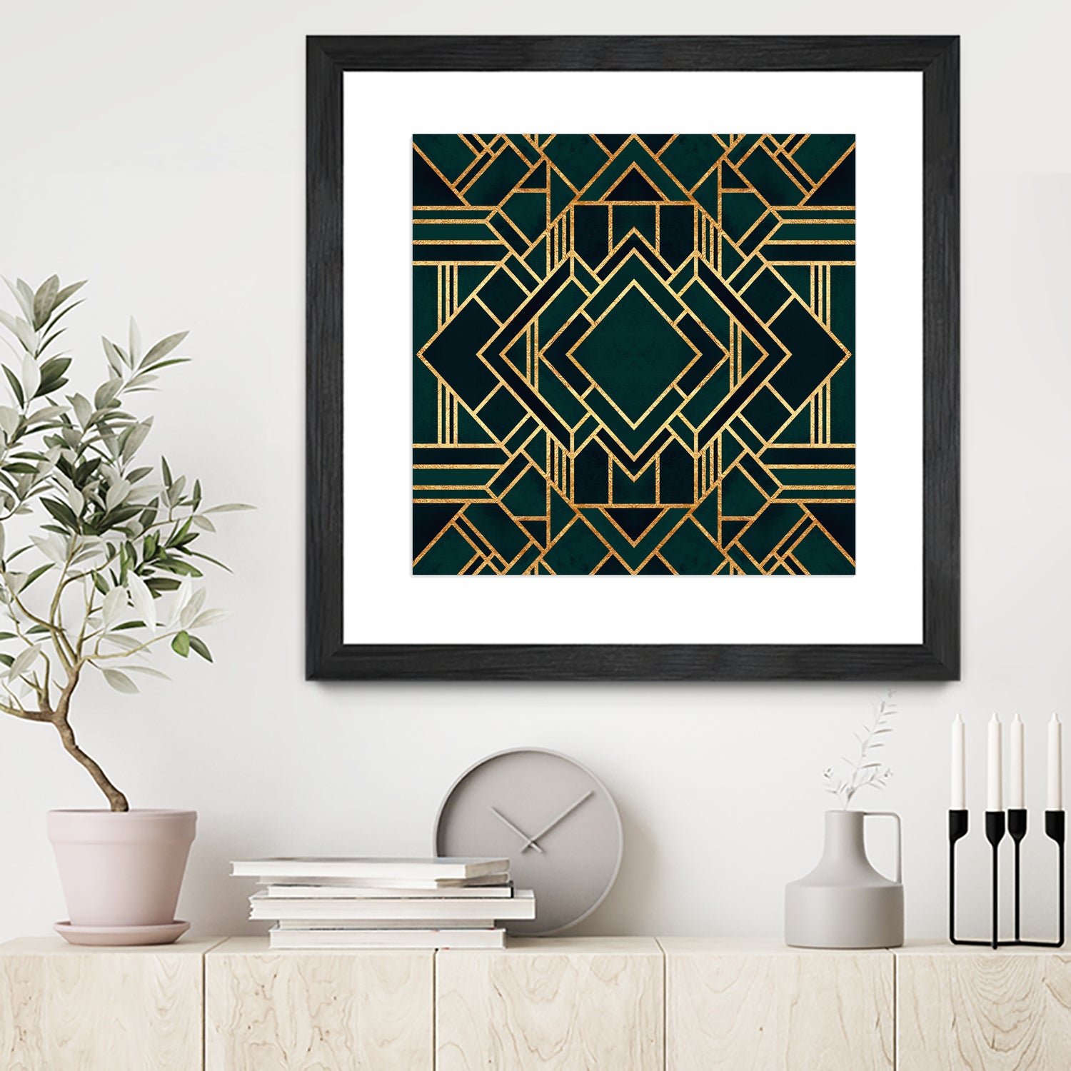 Art Deco 2 by Elisabeth Fredriksson on GIANT ART - green mixed media