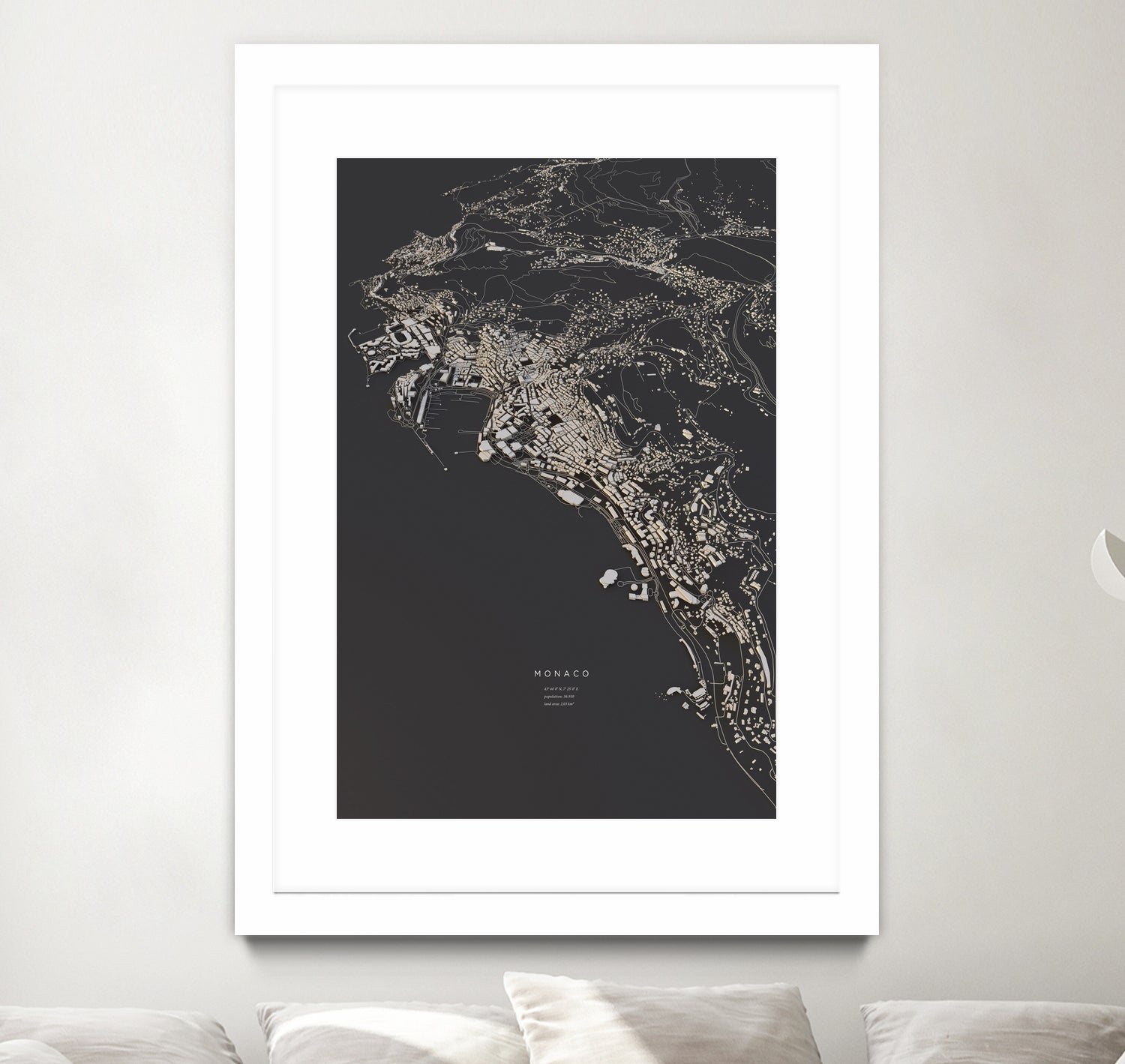 Monaco city map by Luis Dilger on GIANT ART - 3d art