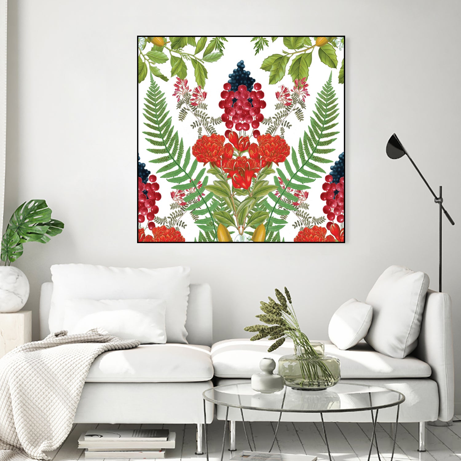 Floral I by Sixto-Juan Zavala on GIANT ART - red mixed media