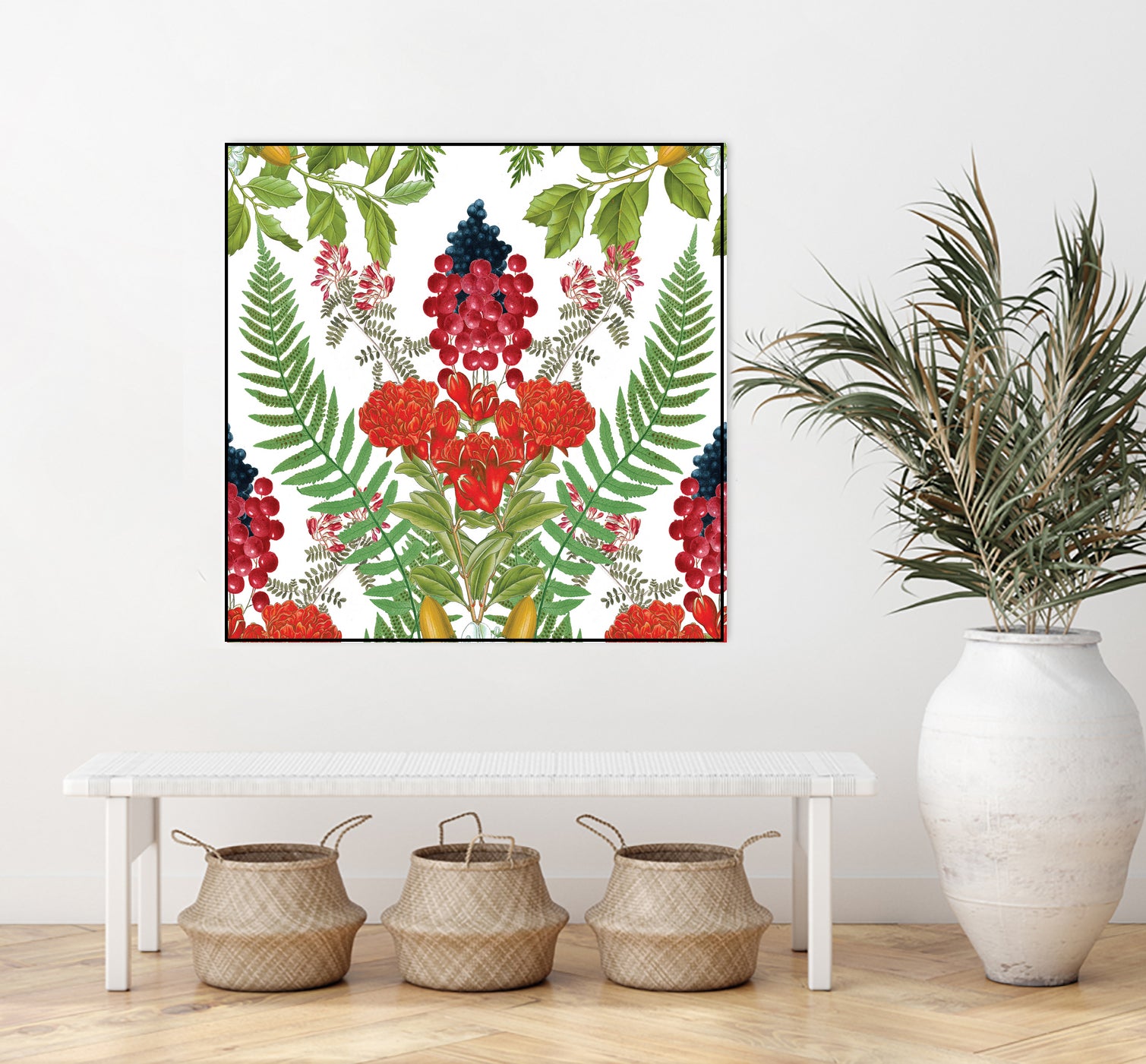 Floral I by Sixto-Juan Zavala on GIANT ART - red mixed media