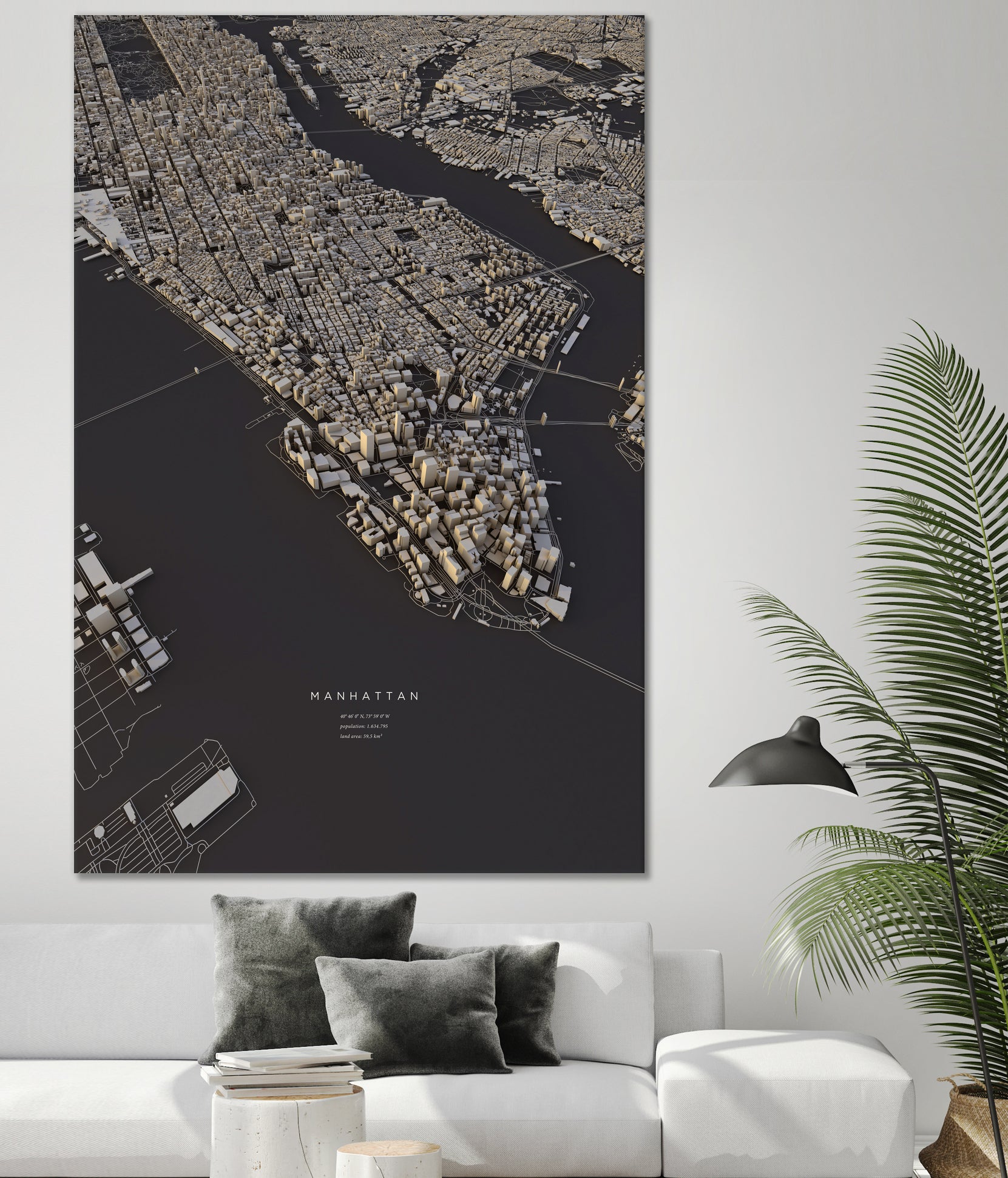 Manhattan City Map II by Luis Dilger on GIANT ART - 3d art